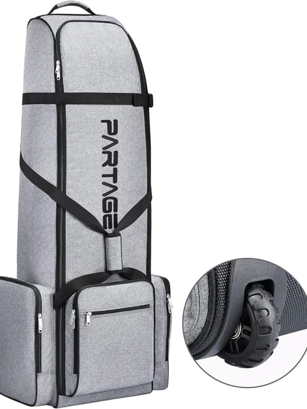 Partage Golf Travel Bag with Wheels,Golf Travel Case for Airlines -Black